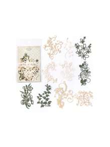 MOCARD 10 piezas/paquete Papel para álbum de recortes con temas de plantas y flores con agujeros, papel de fondo para decoración DIY, regalo de festival, material de collage hecho a mano, papelería personalizada para planificación y proyectos escolares creativos. - Verde - Ver 10