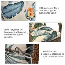 Back Chair Cushion Waterproof Polyester Rocking Chair Cushion With Non-Slip Ties Anti-Fading Deep Seat Chair Cushions, Outdoor Dining Chair Cushion For Patio Cushion Furniture - Hawaii - View 5