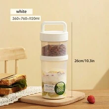 1pc Keep Fit Salad Meal Cup, Single/Double Layered Salad Container For Lunch, Portable Fruit And Vegetable Salad Cups Container With Fork & Salad Dressing Holder