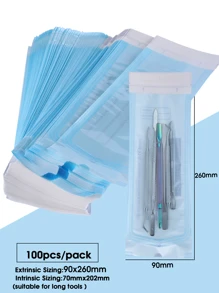 100 Stück Nagelpflege Sterilisationsbeutel, 5 Größen selbstversiegelnde Sterilisationsbeutel für Maniküre- und Pediküre-Werkzeuge, Einweg-Aufbewahrungsbeutel für Pinzetten, Nagelhautschiebers, Scheren, Nagelkunstwerkzeuge