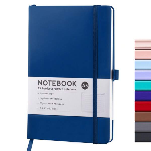 Cuaderno planificador de piel sintética A6 con marcador de página de cinta y ranura para bolígrafo para mujeres y hombres, para escribir y llevar un diario