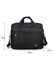 Large Nylon Men's Briefcase Briefcase Laptop Bag - 黑色 - 查看 3