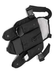 Bolso pectoral/chaleco con múltiples bolsillos de moda, mochila, bolsa de cintura, bolsa de pecho, bolso cruzado, bolso de Navidad, regalo de Navidad para hombres, bolso bandolera para hombres - Negro - Ver 11