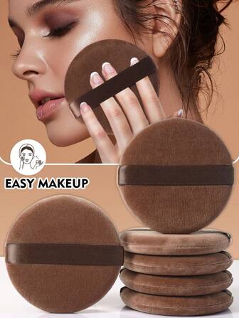 6 件套化妆粉扑套装，柔软圆形矿物粉扑，适用于面部化妆，价格实惠，可用于房间装饰、梳妆台、旅行、卧室等场合，是化妆配件的理想之选。产品包含粉扑、化妆海绵、粉扑等，价格实惠，适合作为圣诞礼物、化妆品、化妆工具等。