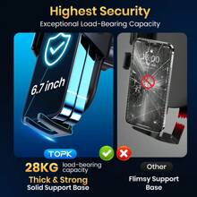 TOPK D32-G Car Phone Holder Mount, Upgraded Metal Hook Cell Phone Holder For Car Air Vent Compatible With All Phones - one-size - View 3