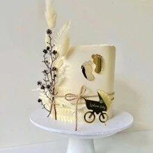 18 قطعة من علامات القدم الذهبية من أكريليك للكعكة في حفل المعمودية وحفل إكتشاف الجنس، أعلى الكعك وكب كيك في حفل عيد الميلاد - متعدد الألوان - مشاهدة 2