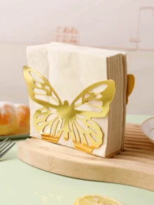 1 件金属镂空蝴蝶设计餐巾架，个性化纸巾盒 - 彩色 - 查看 12