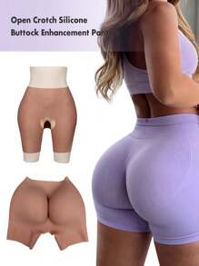 Silicone Pants Open-Crotch Buttock Padded Shaper Shorts, Hips Control Enhancement Fo Men/ Women Butt Lifter CrossdresserDifferent Sizes Only Represent Differences In Hip Thickness And Do Not Indicate That The Size Is Suitable For Different People - Brown - View 2