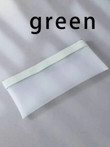 1pc Cute Matte Semi-Transparent Pencil Case, Students Zipper Pencil Pouch, Stationery Bag, Back To School Essential Back To School,Pencil Pouch,School Bag