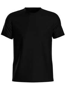 Kit 10 Plain Cotton T-Shirts Basic Short Sleeve Men's - 黑與白 - 查看 4