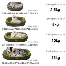 1个椭圆形毛绒宠物床，可水洗多功能犬猫床，保暖加厚防潮柔软透气，适合小型/中型/大型宠物，四季皆宜 - 彩色 - 查看 4