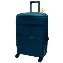 Suitcases, Quality Polypropylene, Double Zipper With Anti-Theft, 360° Wheels - Màu xanh hải quân - Xem 3