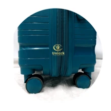 Suitcases, Quality Polypropylene, Double Zipper With Anti-Theft, 360° Wheels - Màu xanh hải quân - Xem 5