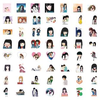 55pcs Funny Kimi Ni Todoke Aesthetic Stickers Cute Manga Anime Stickers For Teens Laptops,Cool Vinyl Decals For Adult Water Bottle Luggage Phone Journal