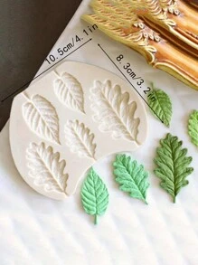 Nature-Inspired Silicone Leaves Mold For Fondant Cake, Baking Decoration - Rose Leaf, Platanus Leaves, Turtle Back Leaf - Beige - View 14