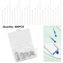 100 pièces Aiguilles de perles en acier inoxydable et fer de 20-50 mm, indéfectibles, pliables, coupables, fournitures de fabrication de bijoux DIY