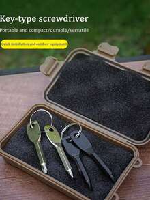 1/3/5pcs Portable Screwdriver Outdoor Edc Multifunctional Tool With Slot Head & Key Ring Outdoor Compact Multitool Flathead & Screwdriver With Keychain Mini EDC Keyring Handy Emergency Tool Multipurpose Mini Repair Kit Camping Accessory Mini Pocket Repair Tool Gadget - Multicolor - View 8