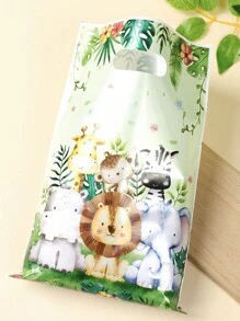 10 Stk/25 Stk/50 Stk Geschenktüten mit Dschungeltier-Motiv, Dschungel Motto Party Deko, Geburtstagsparty Favors, Geschenkverpackung, Baby-Dusche Party Geschenktüten, Accessoires für Boutiquen, Einkaufstüten, Weihnachten
