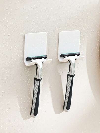 1 Pieza Gancho De Enchufe Multifuncional Con Adhesivo Fuerte Para Almacenamiento De Afeitadoras, Navajas Y Enchufes Sin Necesidad De Perforar