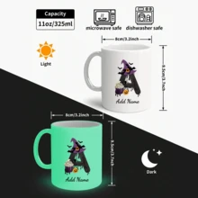11 盎司 1 件式定制马克杯个性化咖啡杯 - 设计定制杯子、定制字母、添加姓名感光杯、夜变杯、送给家人和朋友的万圣节礼物 - 字母選擇 - 查看 5