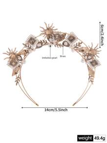 1 pièce Serre-tête en métal à motif soleil, décoration à double couche, convient pour les occasions festives