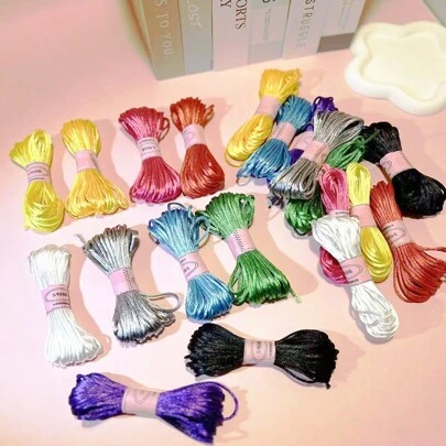 10m Knotting Cord For Diy Crafts, 5# Chinese Knot Thread, Red, Can Be Used For Weaving, Crocheting Bracelet, Decorative Accessories For Bags And Car