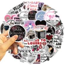 50pcs Dark Romantic Theme Stickers, Suitable For Kindle, Booktok And Other E-Readers, Can Be Used For Scrapbooking, Water Bottles, Laptops, Phones, Skateboards, Waterproof Vinyl Material, Ideal Gift For Back To School Season - Multicolor - View 3