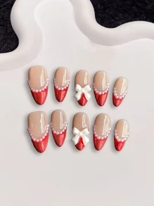 10pcs Handmade Press On Nails - Multicolor - View 2