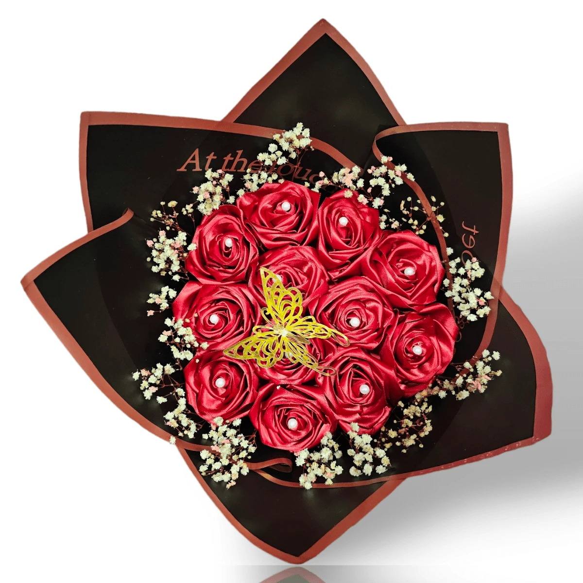 Ramos Eternos de Listón Bouquet con 12 Rosas Para Cumpleaños, Aniversarios. Boda, XV Años, Graduaciónes, Dia De Las Madres, San Valentin, Para Proponer Noviazgo, Decorar Oficina o Habitación. - Rojo - Ver 1