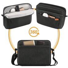 SIMTOP 平板电脑内胆包，11 英寸日常平板电脑单肩包，防水斜挎包，智能收纳配件，轻便必备品，YKK 拉链包，涤纶（黑色）适合万圣节、圣诞节、生日、新年礼物，送给朋友的礼物 - 黑色 - 查看 3