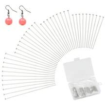 100 pièces Aiguilles de perles en acier inoxydable et fer de 20-50 mm, indéfectibles, pliables, coupables, fournitures de fabrication de bijoux DIY