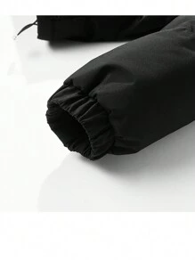 Padded Coat Men's Thick Warm Outerwear Autumn Winter Stand Collar Parka Warm Padded Jacket - Black - View 5