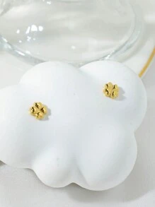 Mazuer 1 对女士复古时尚夸张高端金色几何心形、十字架、四叶草耳环，适合约会、节日派对、日常通勤、度假的优雅礼物 - 金黃色 - 查看 4