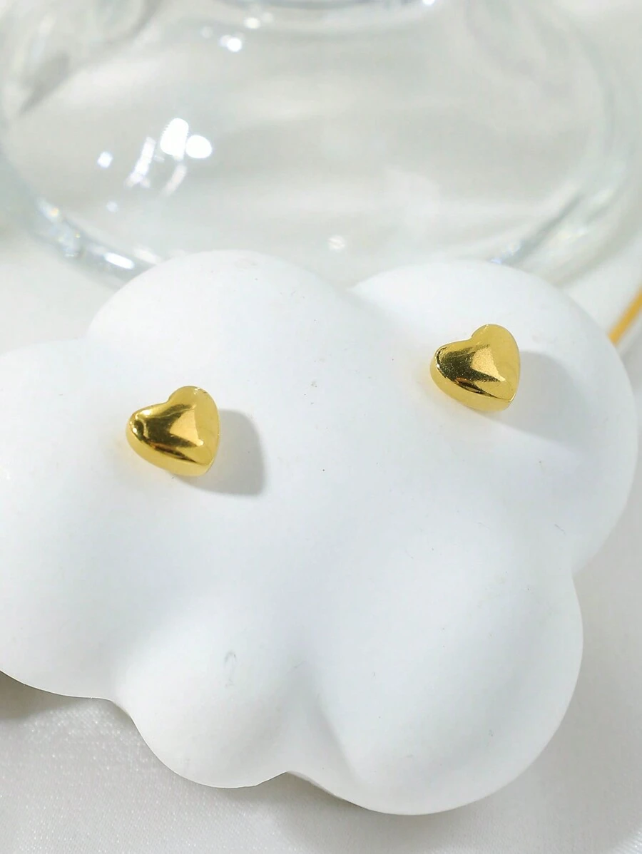 Mazuer 1 对女士复古时尚夸张高端金色几何心形、十字架、四叶草耳环,适合约会、节日派对、日常通勤、度假的优雅礼物 - 金黃色 - 查看 1