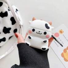 Boba Tea Cow Panda Case Compatible With Airpods 1&2,Pro Second Generation,Soft Silicone 3D Cute Funny Cool Fun Cartoon Character Kawaii Fashion Cover With Keychain Compatible With Apple Air Pod Gen 2 & 1, Cow/Panda