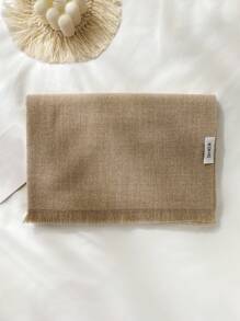1pc Faux Cashmere Solid Color Short Tassel Scarf For Women, Fashionable Shawl Wrap Warm Neck Scarf, Suitable For Fall/Winter Accessories Women