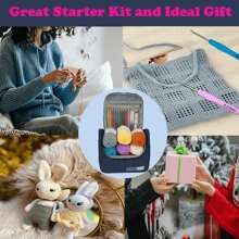 Crochet Kits For Beginners, All In One Crochet Kits With 840 Yards Crochet Yarn, 10 Size Ergonomic Crochet Hooks 2.0mm~6.5mm