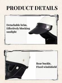 1入復古機車電動車騎行半頭盔，中性摩托車電動自行車安全帽，帶護目鏡，全季通用 - 白色 - 查看 7