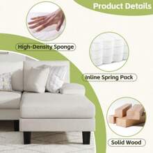 Sectional Sofa Couches For Living Room, U Shaped Modular Sectional Sofa, Convertible Sofa Bed 6 Seats Sectional Sleeper Sofa Comfy Couch With Adjustable Backrest - White - View 5