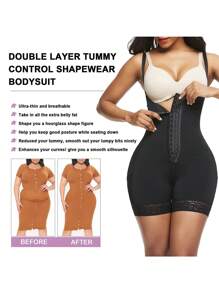 3 rangs de crochets Gaine de maintien haute taille élastique, releveur de fesses, sous-vêtements de compression, 1 pièce, Gaine de taille haute amincissante pour femmes, contrôle du ventre, convient pour le yoga, le fitness, le modelage et autres sports Noir Printemps - Noir - Voir 5
