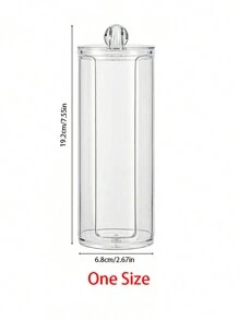 1 pièce Boîte de rangement transparente simple pour le stockage des tampons de maquillage et des accessoires, pour les vacances, la plage, la salle de bain, la chambre, grande capacité