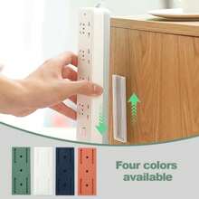 2/4/8 Pcs Adhesive Punch-Free Socket Holder, Desktop Socket Fixer, Power Strip Holder Wall Mount For Home Table Wall, Self-Adhesive Desktop Socket Fixer For WiFi Routers Remote Controls For Kitchen Home Office Cable Management