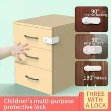 Child Drawer Locks, Right Angle Locks, Cupboard Door Locks, Baby Proof Multifunction Locks, Baby Locks, Fridge Protection Locks - White - View 4