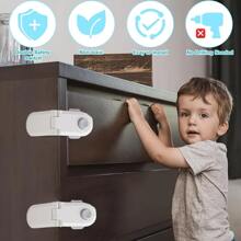 Child Drawer Locks, Right Angle Locks, Cupboard Door Locks, Baby Proof Multifunction Locks, Baby Locks, Fridge Protection Locks - White - View 1