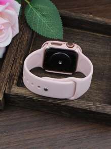 Compatible With Apple Watch Band And Case Combination Set Men'S And Women'S Fashion Sports Soft Comfort Rivet Buckle Silicone Strap + Anti-Drop, Scratch-Proof And Anti-Collision Hard Pc Case Tempered Glass Film Integrated Watch Case Compatible With Apple Watch 40/41/42/44/45/46/49mm Band And Cases Compatible With Apple Watch Series Ultra/11/10/9/8/7/6/5/4/Se Strap And Case Simple Waterproof And Sweat-Proof Convenient Replacement Strap Case