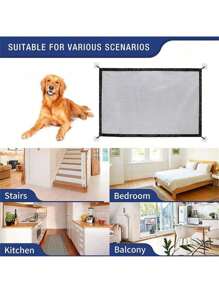 1pc Random Delivery Pet Isolation Fence, Mesh Dog Gate Foldable Magic Pet Gate, Extra Wide Pet Isolation Fence Full Enclosure, Portable Foldable Pet Isolation Fence, Home Dog Fence Safety Protective Net, Pet Gate - Multicolor - View 2