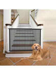 1pc Random Delivery Pet Isolation Fence, Mesh Dog Gate Foldable Magic Pet Gate, Extra Wide Pet Isolation Fence Full Enclosure, Portable Foldable Pet Isolation Fence, Home Dog Fence Safety Protective Net, Pet Gate - Multicolor - View 3