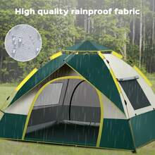 Fully Automatic Quick Opening Camping Tent, Dual Doors And Windows For Superior Ventilation, Waterproof Windproof Tent, Easy Setup, Lightweight And Portable, 2-3 Person, Ideal For Outdoor Camping, Hunting, Hiking, Mountaineering, And Travel - Màu xanh lá cây đậm - Xem 5