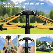 Fully Automatic Quick Opening Camping Tent, Dual Doors And Windows For Superior Ventilation, Waterproof Windproof Tent, Easy Setup, Lightweight And Portable, 2-3 Person, Ideal For Outdoor Camping, Hunting, Hiking, Mountaineering, And Travel - Màu xanh lá cây đậm - Xem 6