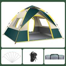 Fully Automatic Quick Opening Camping Tent, Dual Doors And Windows For Superior Ventilation, Waterproof Windproof Tent, Easy Setup, Lightweight And Portable, 2-3 Person, Ideal For Outdoor Camping, Hunting, Hiking, Mountaineering, And Travel - Màu xanh lá cây đậm - Xem 7